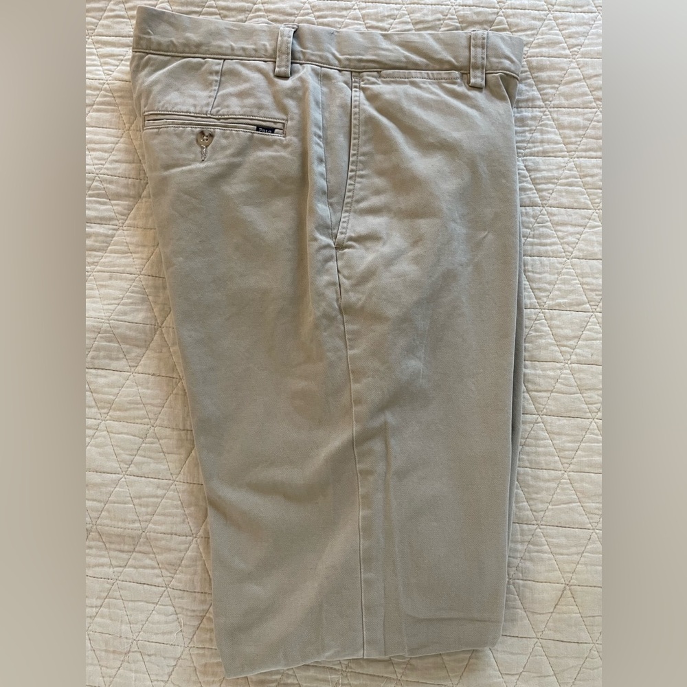 POLO RALPH LAUREN Classic Fit Flat Front Chino Pant in Khaki Size 32 $110